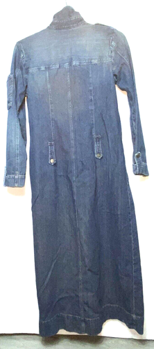 Newport News Jeanology Collection Women's Jean Duster Long Coat Size 14 Blue B*O - Picture 2 of 7