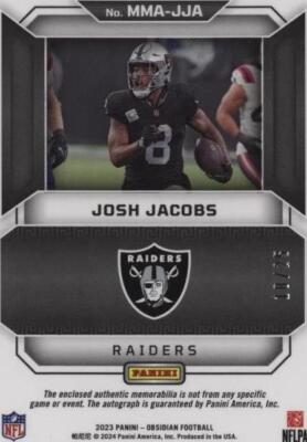 2023 Panini Obsidian Josh Jacobs #MMA-JJA for sale | eBay