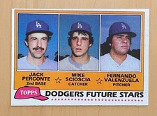 1981 Topps - Future Stars #302 Fernando Valenzuela, Mike Scioscia, Jack Perconte