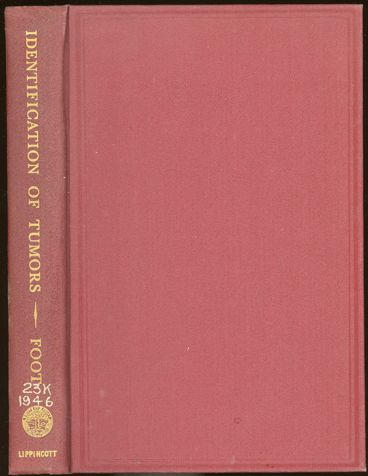 vintage Medical. IDENTIFICATION OF TUMORS by Foot. 1948.