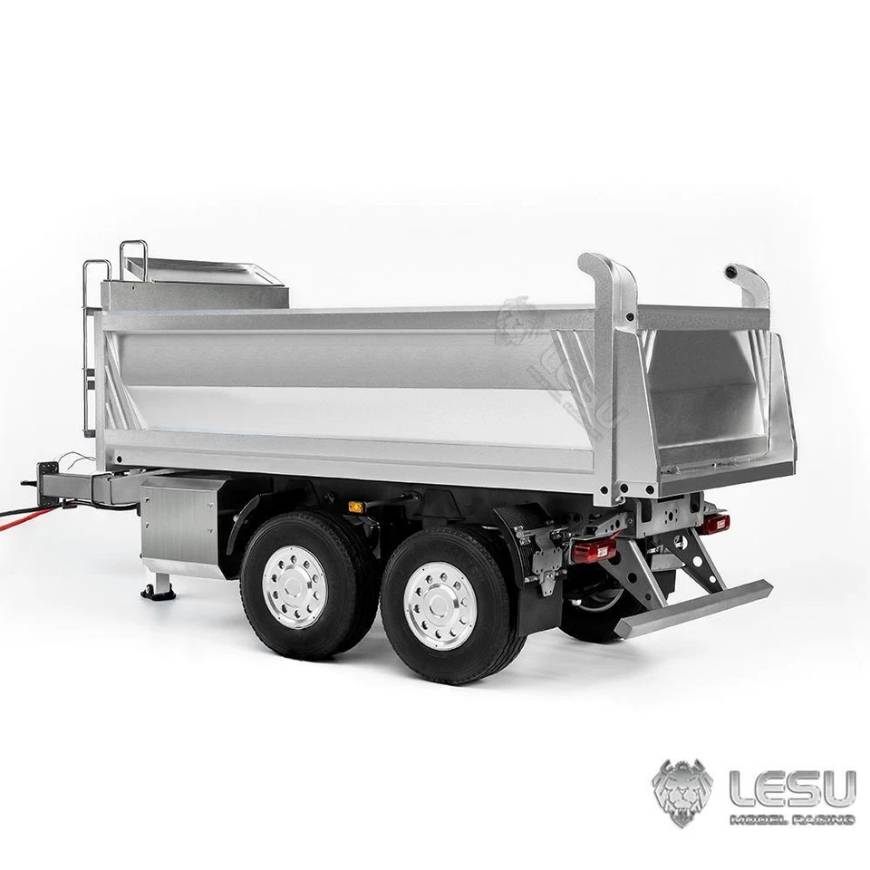 LESU 1/14 Metal RC Hydraulic 2-Axle Self-dumping Full Trailer Cylinder Lights - Image 4 of 4