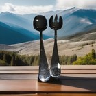 Vintage Dansk 18/10 Stainless Steel Salad Serving Set Fork & Spoon
