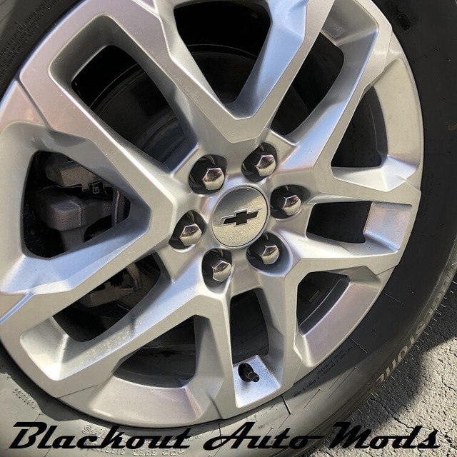 Gloss Black Chevy Traverse Wheel Center Cap Bowtie Emblem Blackout