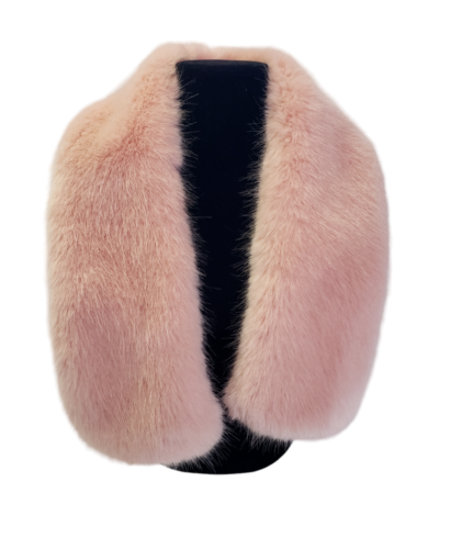 Helen Moore Faux Fur Scarf Women Pink 6"x36" Loop Soft Luxury Made in England - Afbeelding 1 van 6