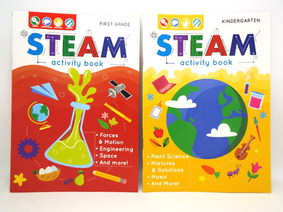 2 STEAM Activity Books 4 Kindergarten & First Grade Science Space Educate Learn!