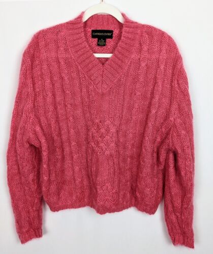 Classiques Entier Cable Knit Mohair Fuzzy Sweater 