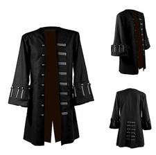 Pirates of The Caribbean Jack Sparrow Johnny Depp Brown n Black Cotton Coat