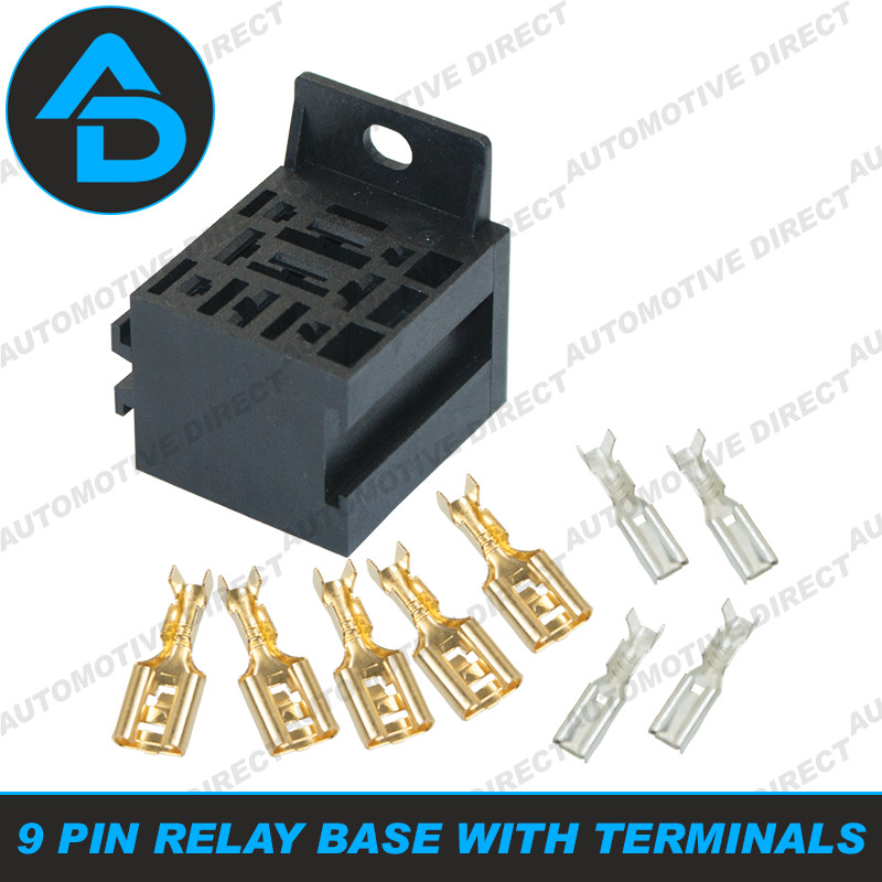 Relay base 9 Pin Interlocking for 4,5,9 Pin Mini Relays with Terminals