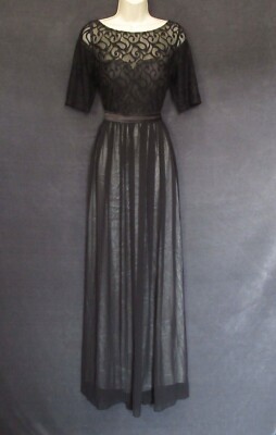NWT Ever Pretty Black Mesh Lace Illusion Sweetheart Long Wedding Maxi Dress 10