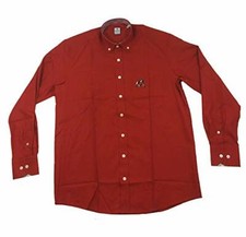 Fredrick Martin Standing Bulldog Solid Long Sleeve Shirt Red