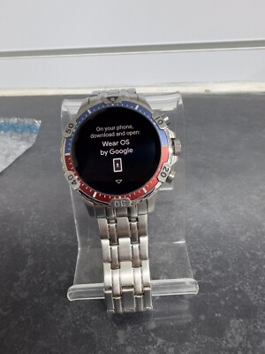 Fossil Garrett HR Gen 46mm Stainless Steel Case Men's Black