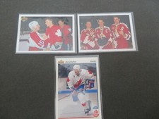 lot of 3 cards of 1991-1992 Upper Deck Eric Lindros Team Canada #7, 9 and 473