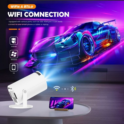Projector Android 13 4K Mini WiFi Bluetooth Portable Home Theater HD 10000 lumen - Picture 6 of 28
