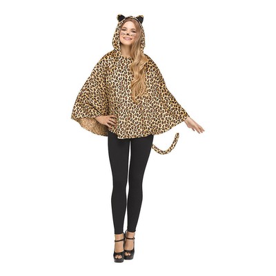 Poncho Leopard Hooded - Fun World