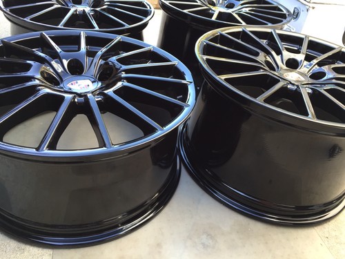 20" PORSCHE PANAMERA MADE IN GERMANY OEM ORIGINAL ""BLACK SPORT DESIGN"" WHEELS. - Picture 6 of 12