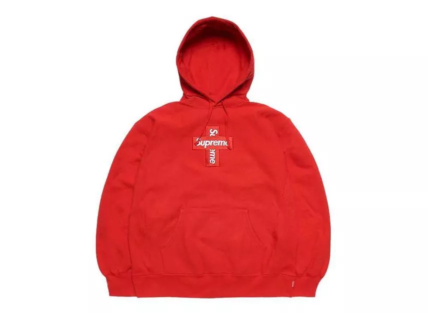 Sweat à capuche rouge logo Supreme Cross Box