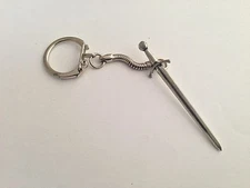 H3 Archers Sword made of fine English Pewter on a snake keyring Handmade 