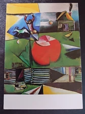 postcard art MARC CHAGALL Russian village from the moon painting unposted