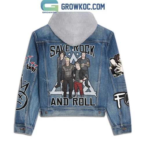 Fall Out Boy Save Rock And Roll Hooded Denim Jacket