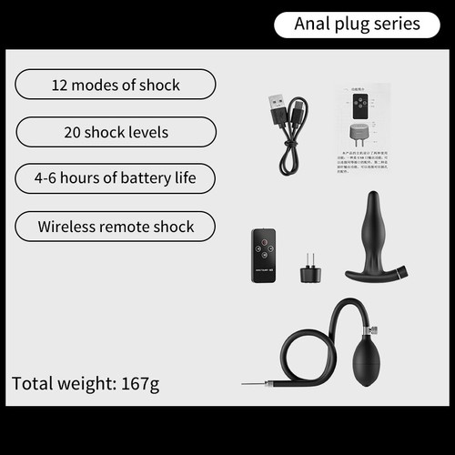 Inflatable Anal Butt Plug Ass Dilator Prostate Massager Anus Expansion Lubricant - Picture 26 of 26