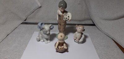 4 x Vintage Nao Lladro Junge mit Fußball + Tumbling Tot + Kitty Geschenk + Baby