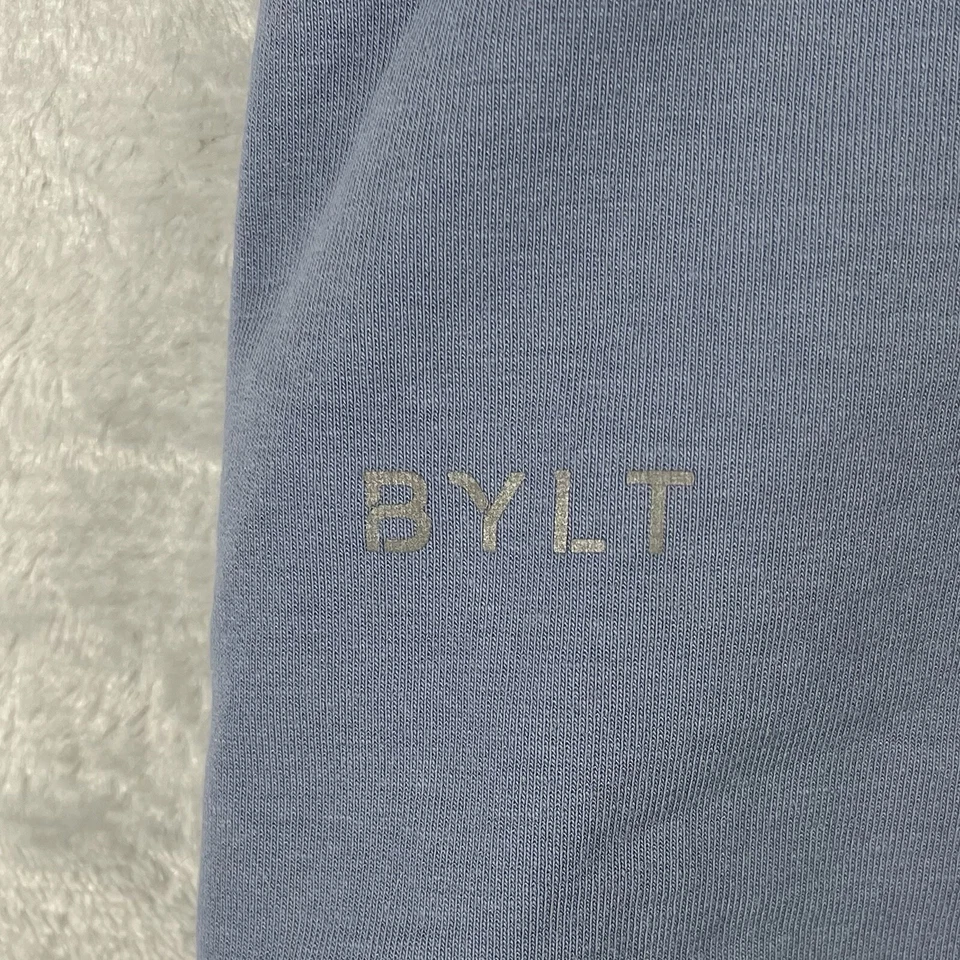 BYLT Drop Cut Shirt Mens Medium Blue Short Sleeve Performance Curved Hem - Image 4 of 4