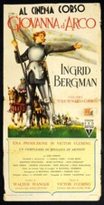 GIOVANNA D'ARCO Joan of Arc INGRID BERGMAN, RARA LOCANDINA 1a ed. 1949 POSTER