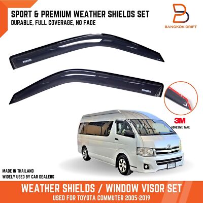 WEATHER SHIELD WINDOW VISOR RAIN GUARD FOR TOYOTA HIACE COMMUTER H200 2005-2019