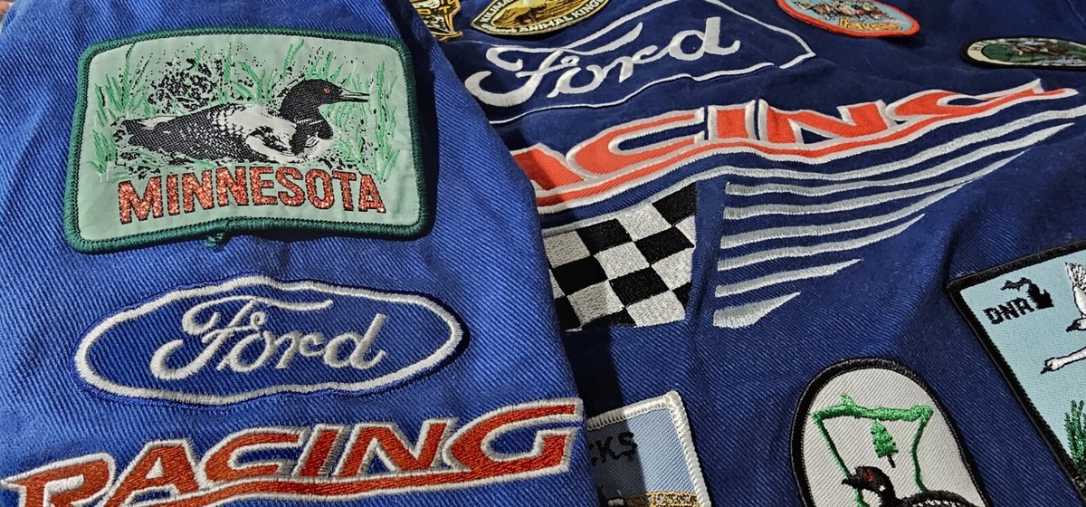 Ford Essex Nascar Racing Jacket XL Blue Cotton Blend State Vintage