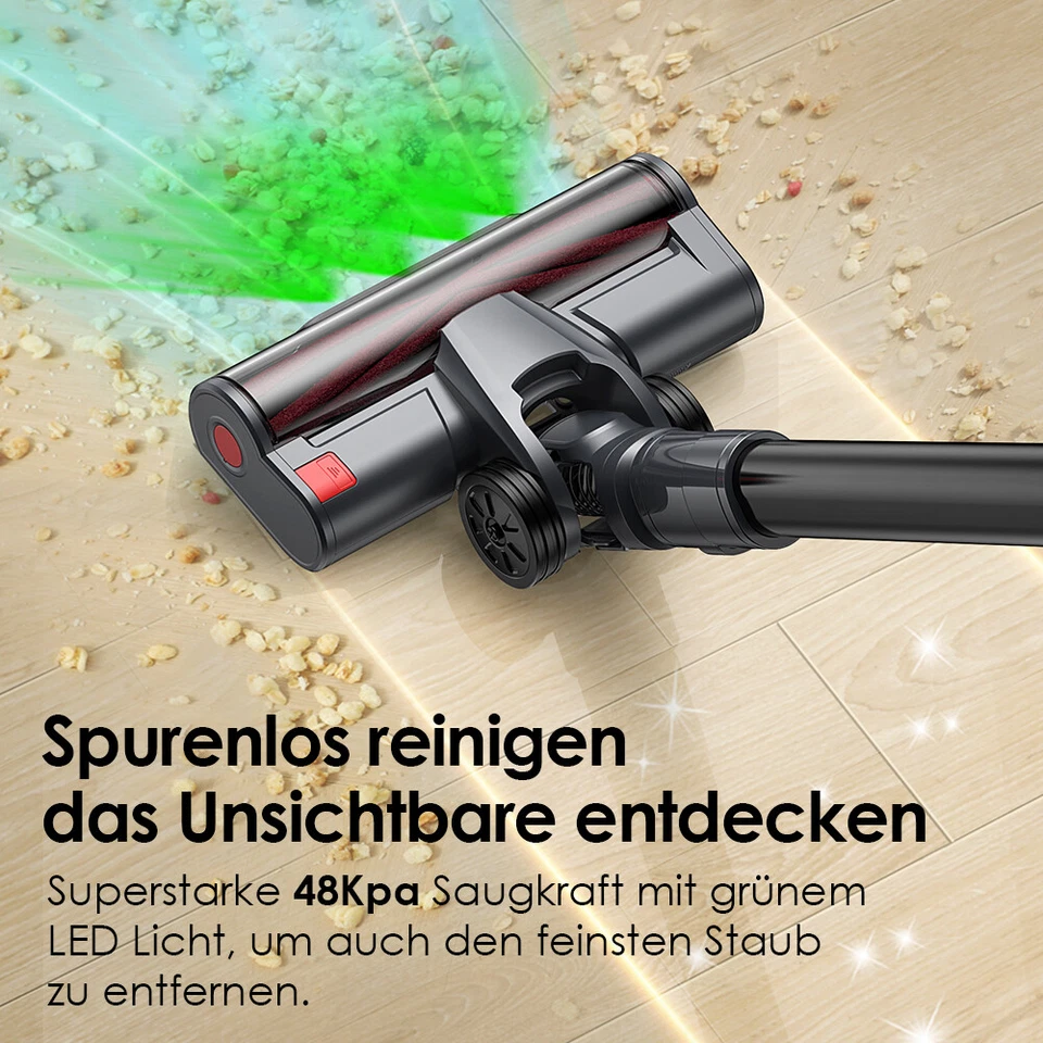 ZMH Akku Staubsauger Kabellos 600W/48Kpa Starke Saugkraft mit Zyklon Anti-Tangle - Bild 3 von 4