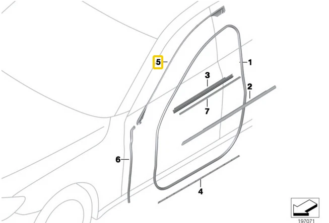 Front Right Door Rubber Seal for BMW F01 F02 740i 750i 740Li 750Li — 第 3/3 张图片