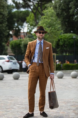 Braun Leinen Herren Anzüge 2 Teile Strand Sommer Hochzeit Smoking Bundfalten Hose Freizeit - Bild 7 von 7