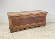 ANTICA PICCOLA CASSAPANCA LEGNO NOCE PANCA BAULE EPOCA 1800 RUSTICA PIEMONTESE