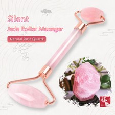 Elegant Rose Quartz Jade Gua Sha Roller Body Face Skin Beauty Therapy Massager