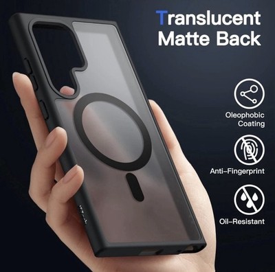 JETech Samsung Galaxy S24 5G Ultra Magnetic Case Translucent Matte Back - Black