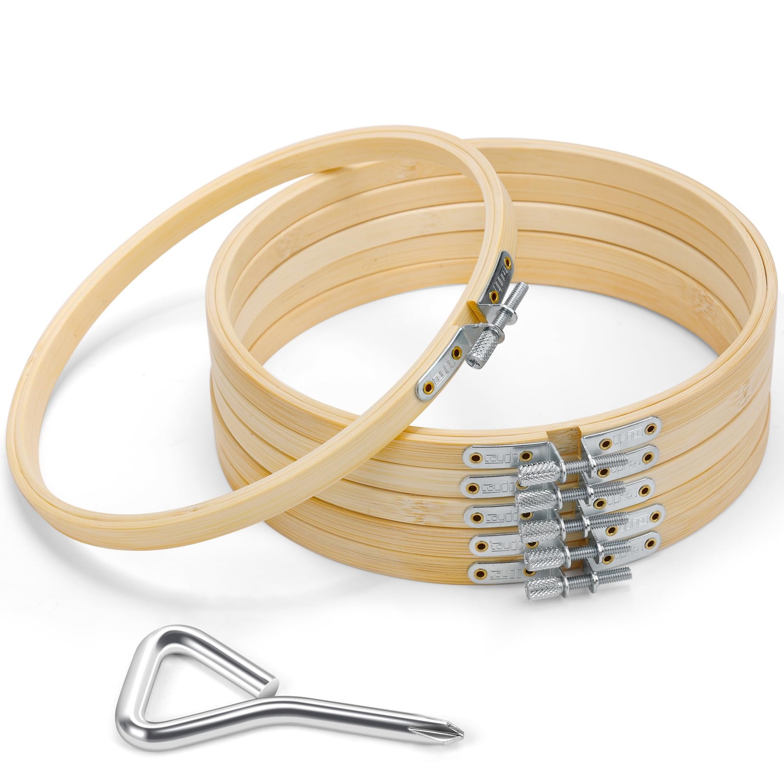 Hoop With Metal Screw, Round Embroidery Hoops Set,...