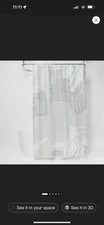 Broken Lines Shower Curtain Gray - Room Essentials 
