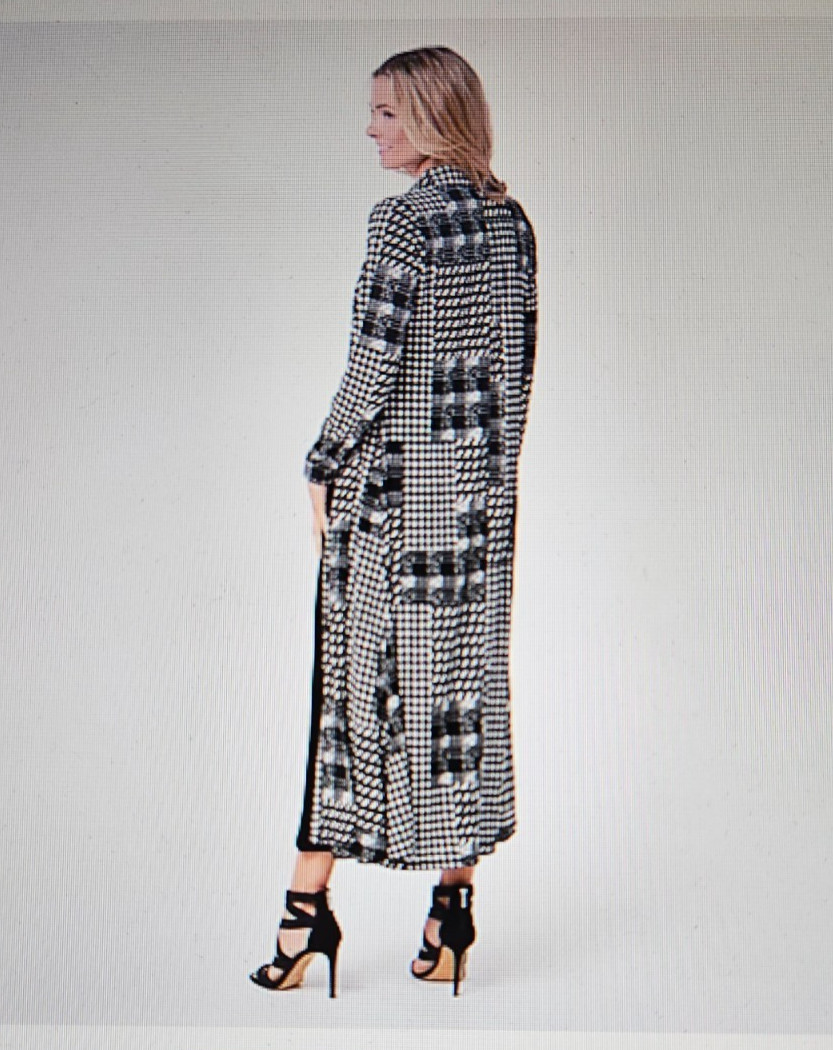 Attitudes By Renee Black Patchwork Duster Dress ~… - image 5