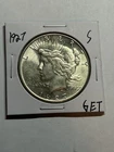 1927-S $1 Peace Silver Dollar UNC Nice Luster Bright White