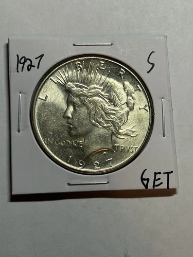 1927-S $1 Peace Silver Dollar UNC Nice Luster Bright White