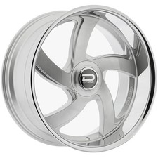 24 Dazz D105 Bussin 24x9 5x4.75 0mm Silver Brushed Chromed Stainless Steel Lip
