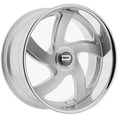 24'' Dazz D105 Bussin 24x9 5x4.75 0mm Silver Brushed Chromed Stainless Steel Lip 