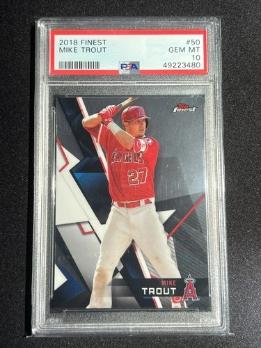 2018 Topps Finest Mike Trout #50 PSA 10 GEM MINT Angels MVP