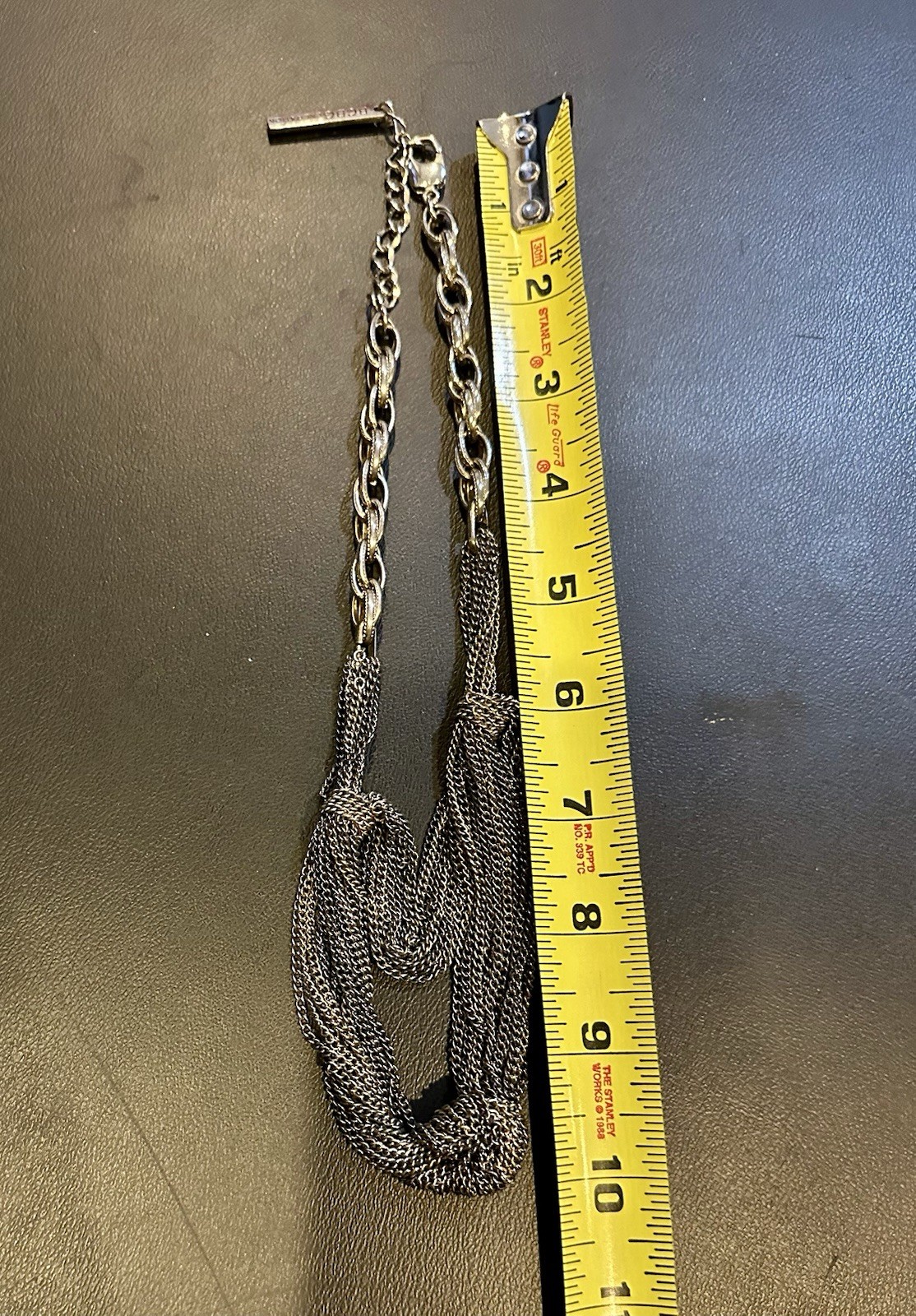 BCBGeneration Silver Multi Chain Necklace Dangle … - image 10