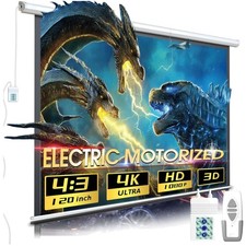 120" Motorized Projector Screen w/ Remote Control