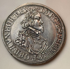 Augsburg City 1 Thaler Title of Emperor Ferdinand III 1641 Forester.286 F. XF
