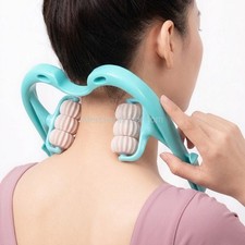 Manual Neck Massager Roller Dual Trigger Point Therapy Shoulder Leg Back Massage