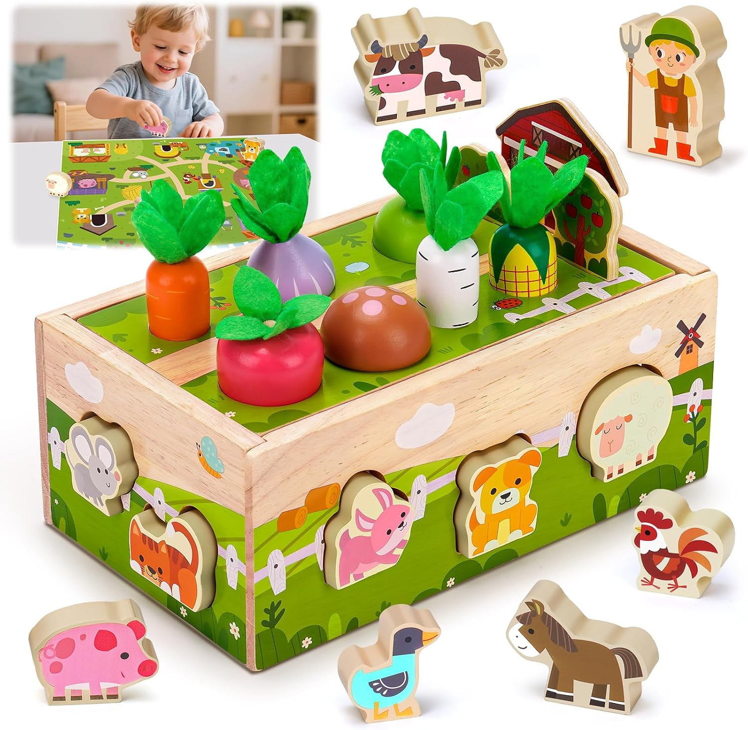Montessori Spielzeug Ab 1 Jahr, Geschenk 1 2 3 Jahr Jungen Mädchen