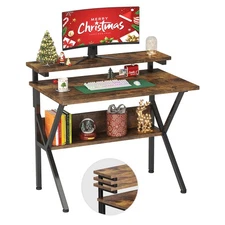 Small Desk, 27.5 Inch Small Computer Desk for Small Spaces, Computer Desk wit...