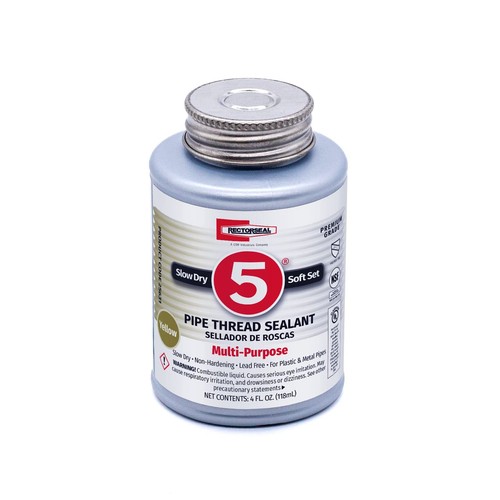 RectorSeal No. 5 Pipe Thread Sealant 25631, 4 oz, Lead-Free, Slow Drying